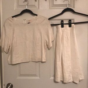 NWT Everly 2 Piece Linen Blend Ivory Dress